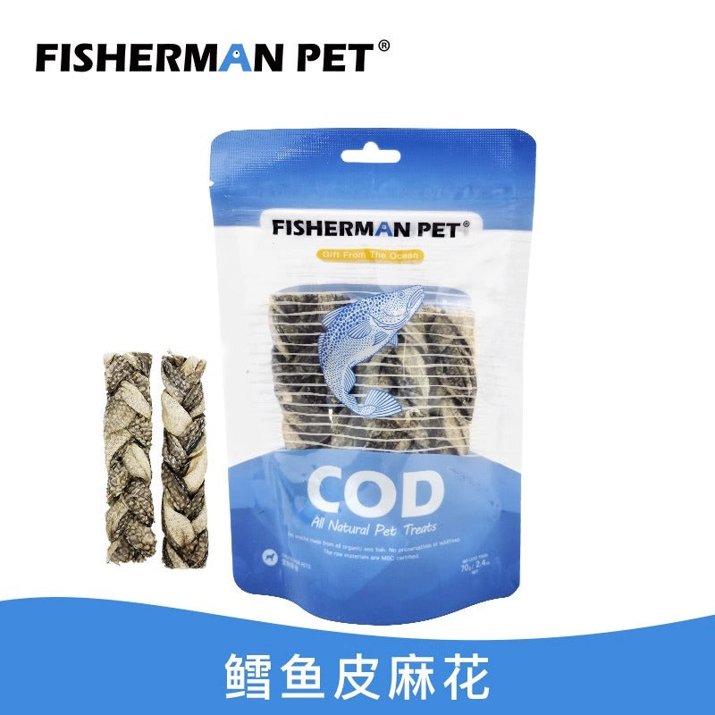 FishermanPet渔夫牧场 磨牙神器 鳕鱼皮麻花 70g [Codfish Skin Twist, for Dogs 70g]