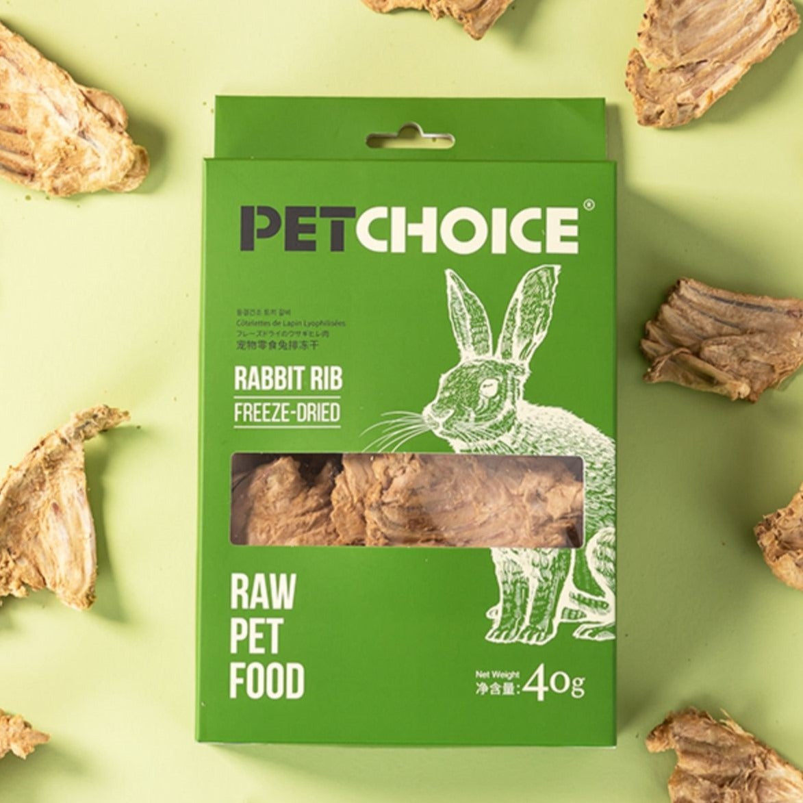 PetChoice爪子心选 冻干兔肋排 40g [Freeze-Dried Rabbit Ribs, for Cats and Dogs 40g]